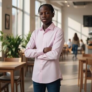 APT 9 Pink‎ Slim Fit Button Down Dress Shirt Size S